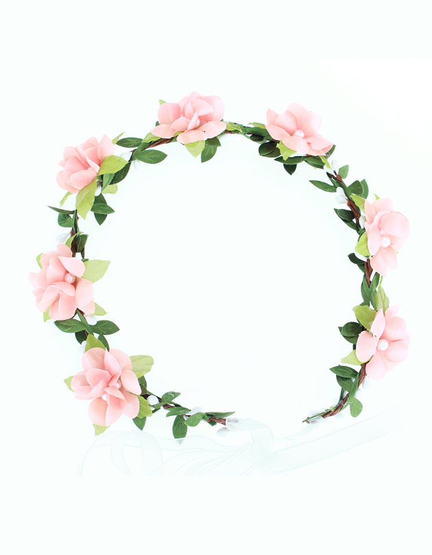 Lola Floral Crown in Peach